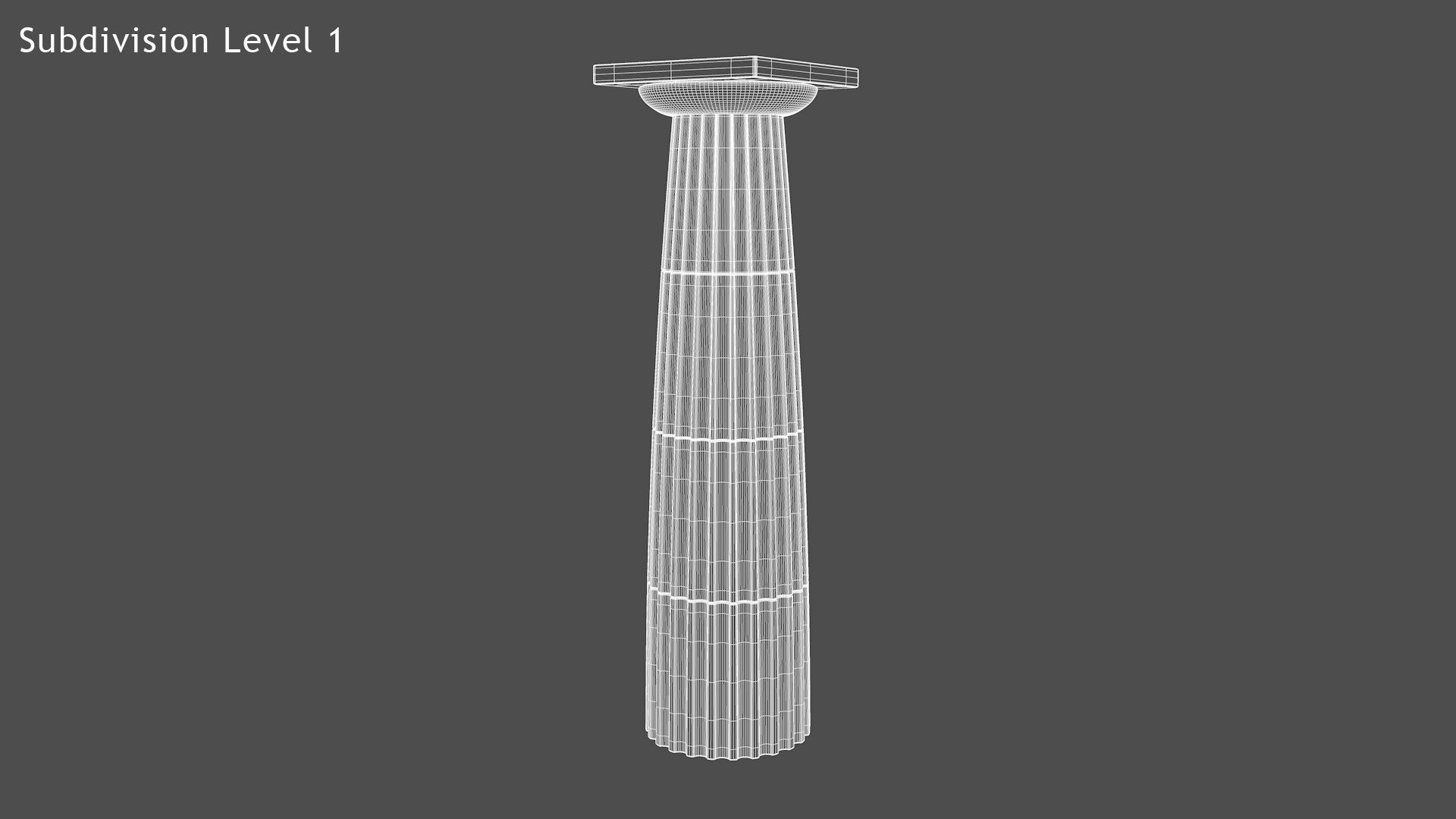 Doric style column Low-poly 3D model_9