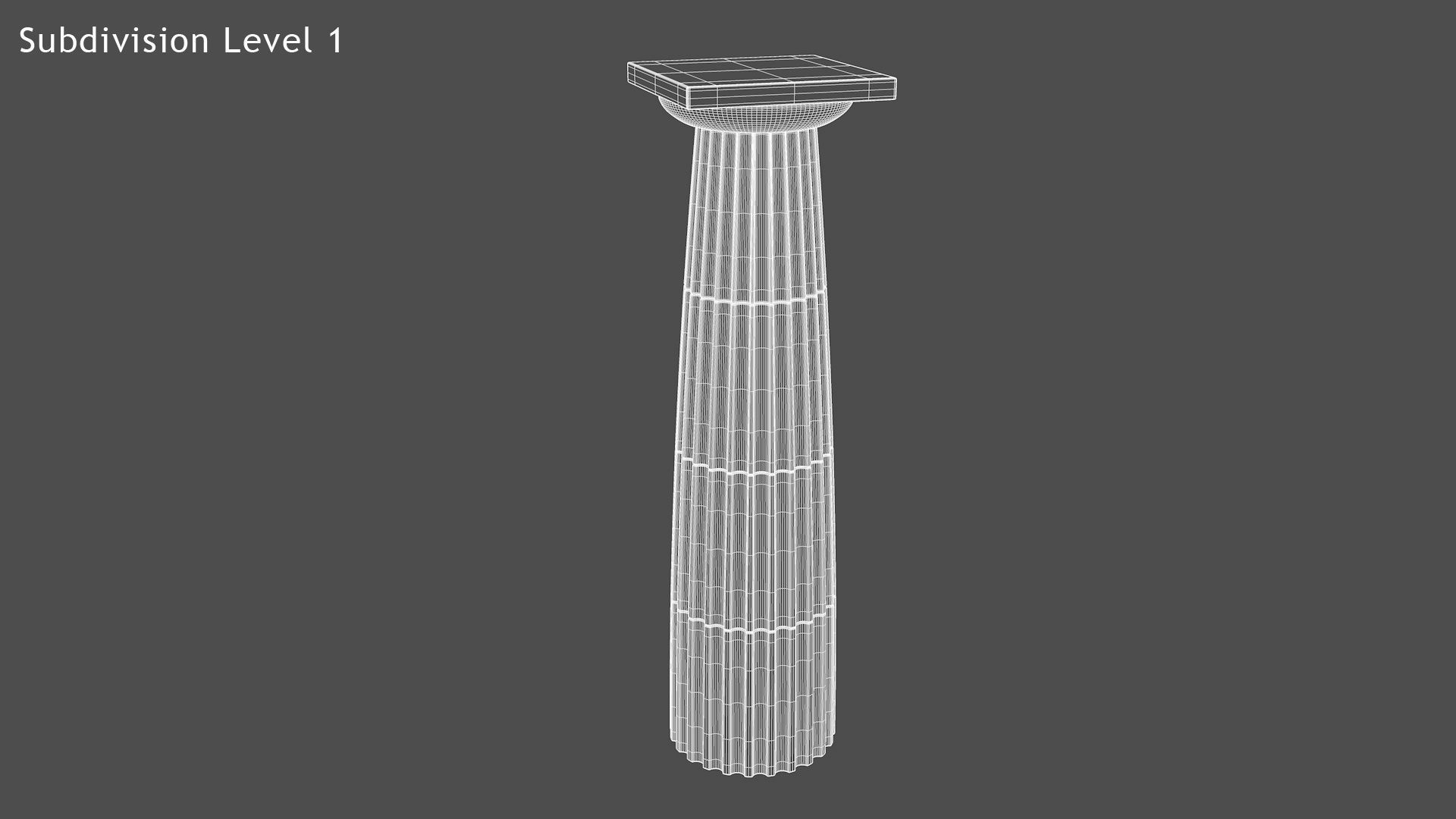 Doric style column Low-poly 3D model_11