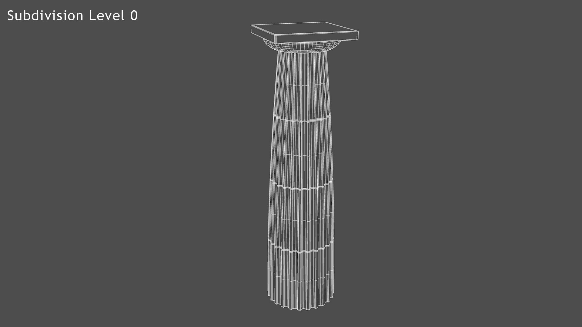 Doric style column Low-poly 3D model_8