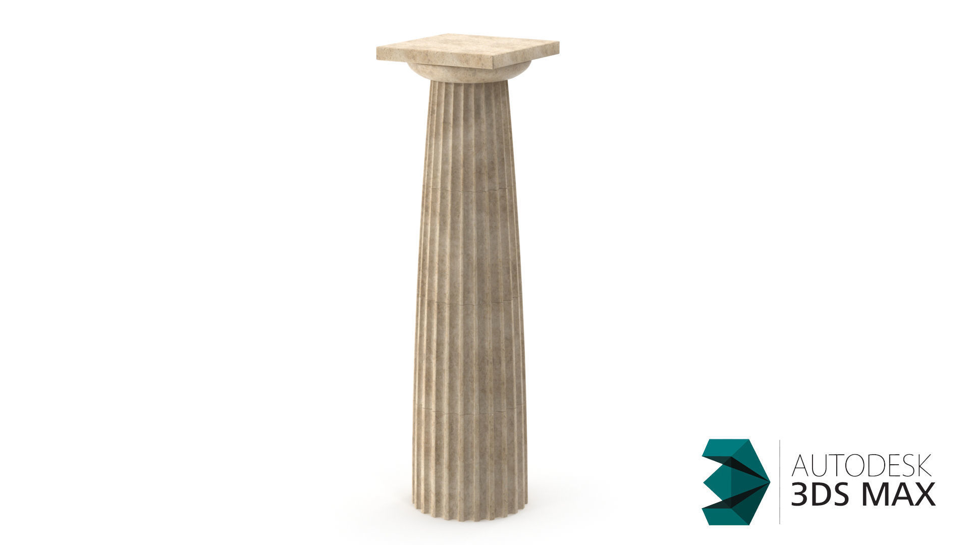 Doric style column Low-poly 3D model_5