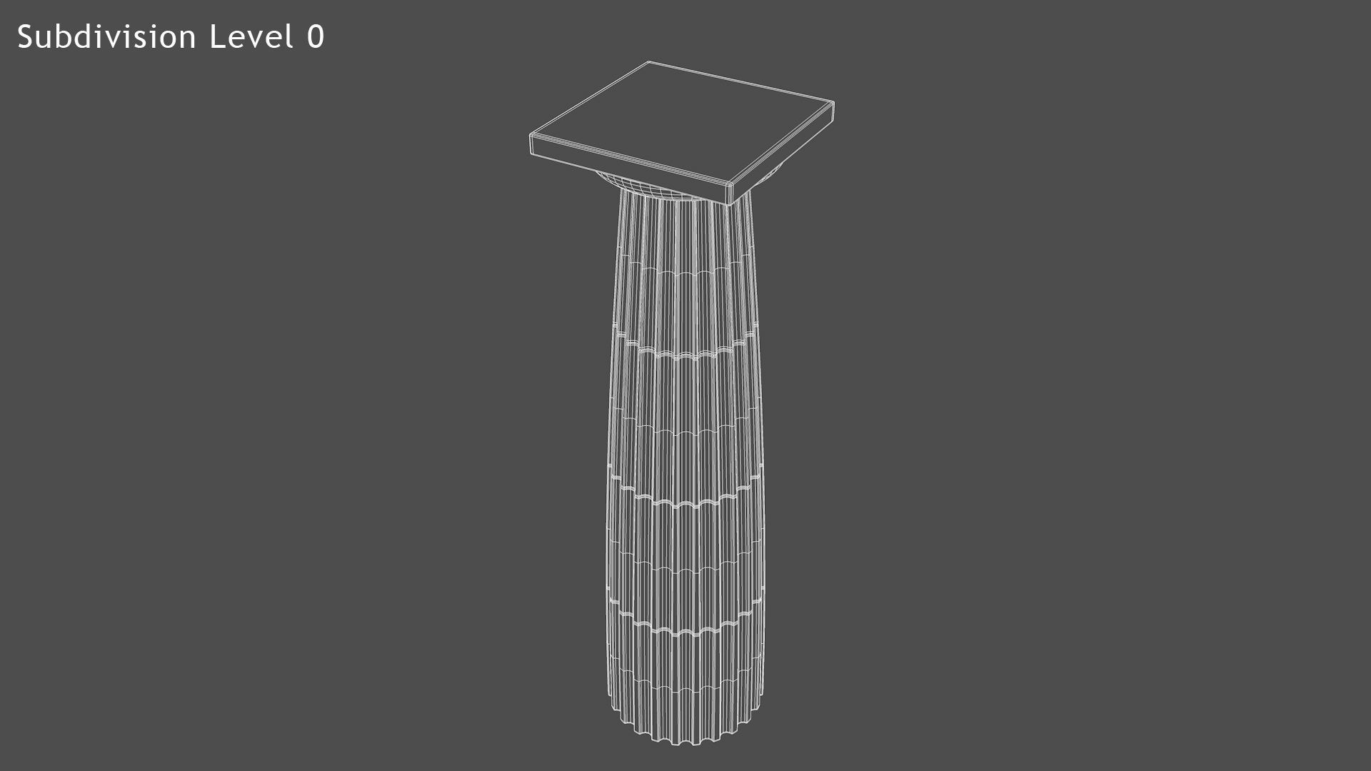 Doric style column Low-poly 3D model_7