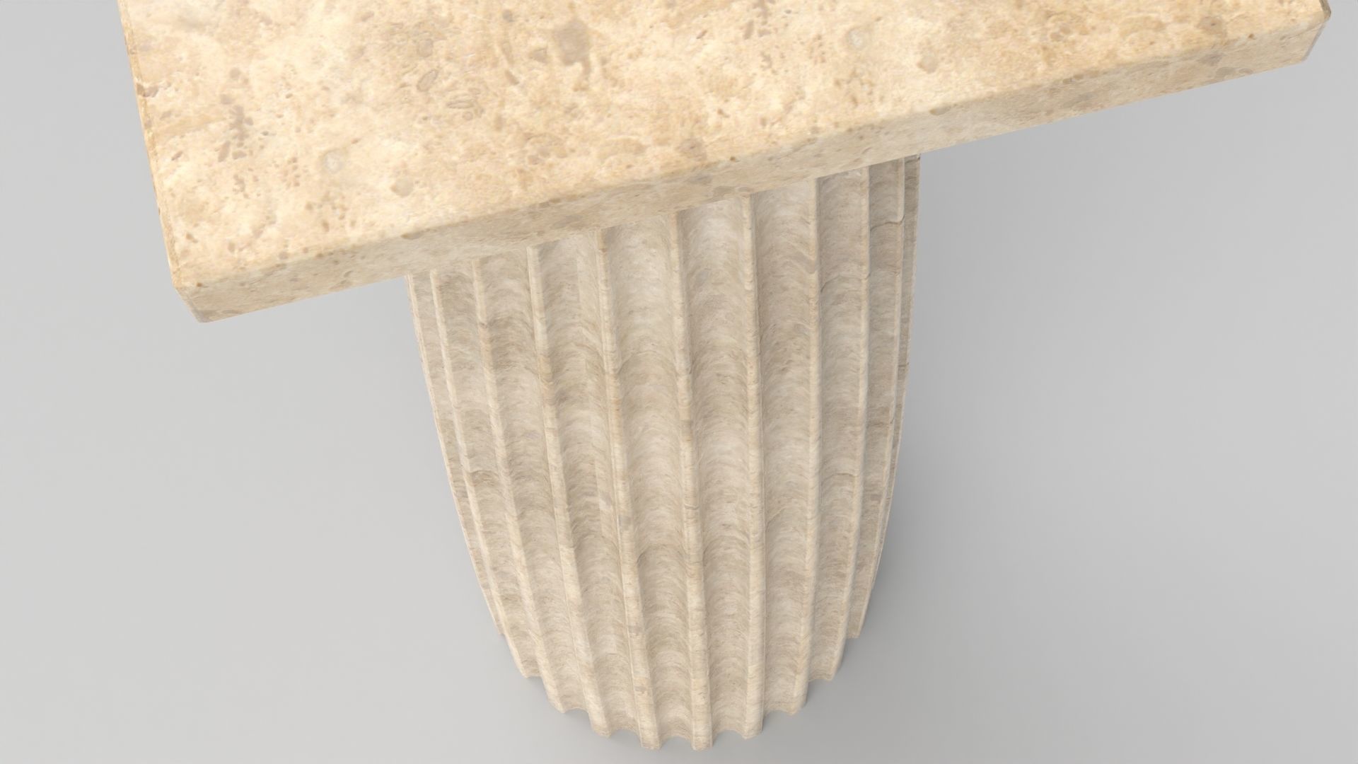 Doric style column Low-poly 3D model_1