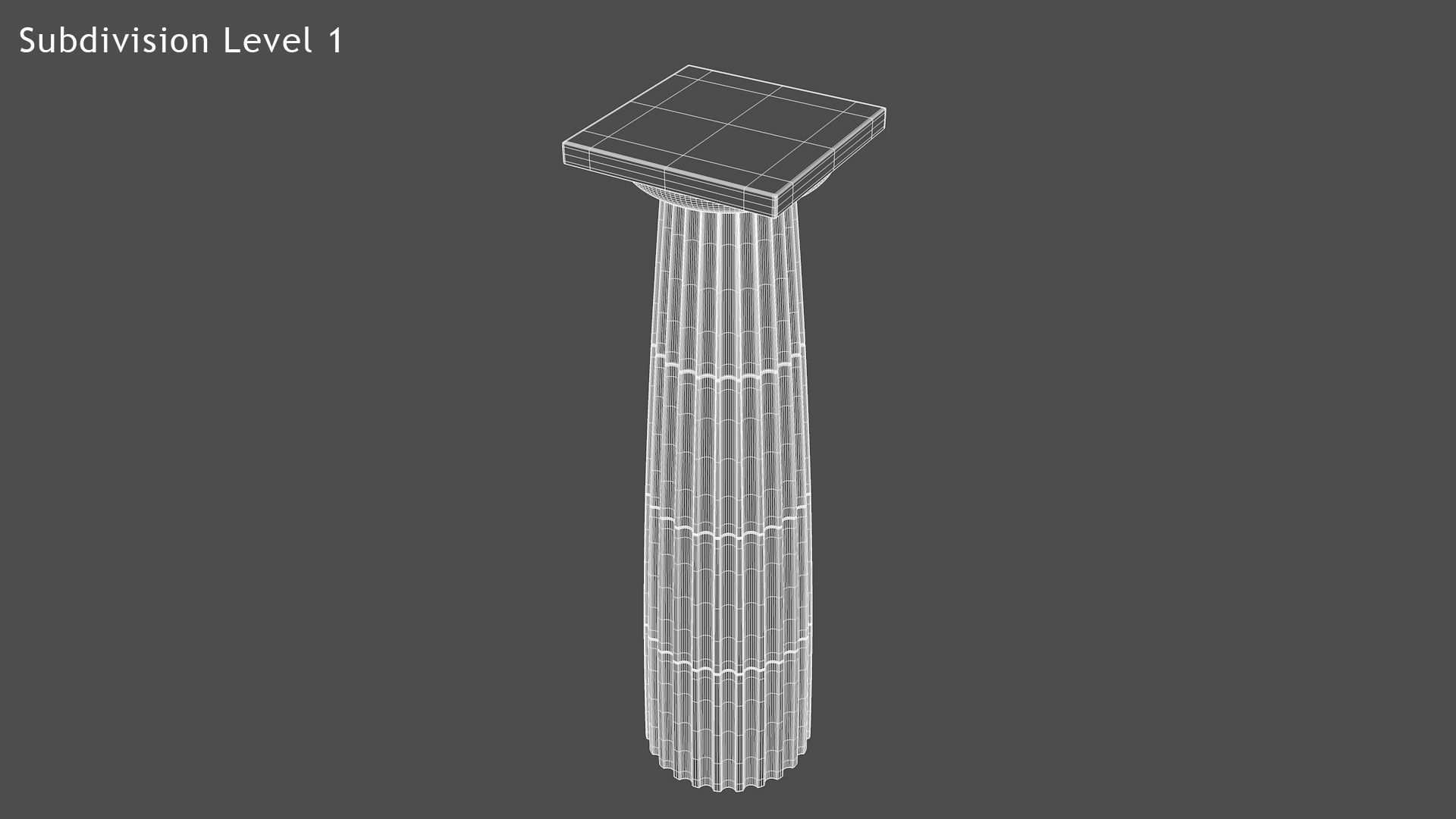 Doric style column Low-poly 3D model_10