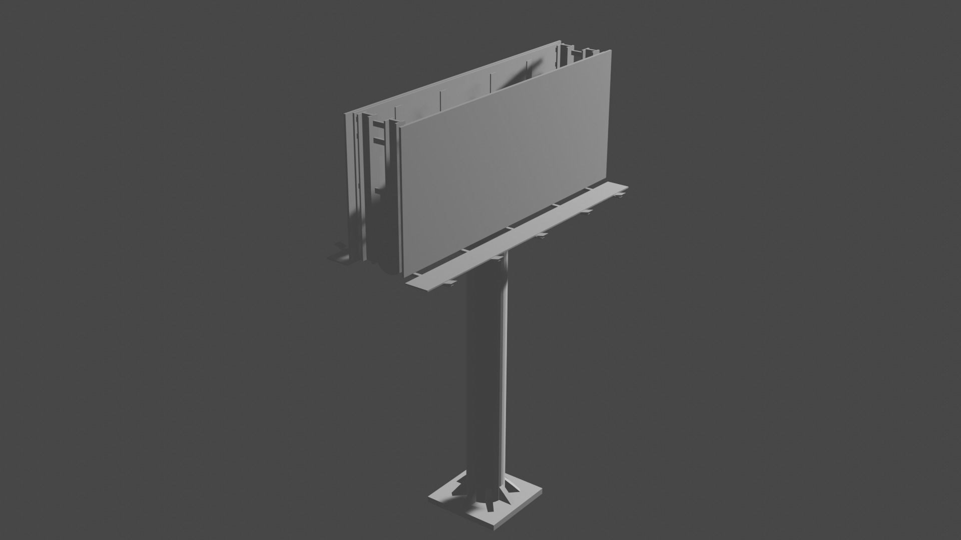 Billboard two side low-poly 3d model  Low-poly 3D model_2