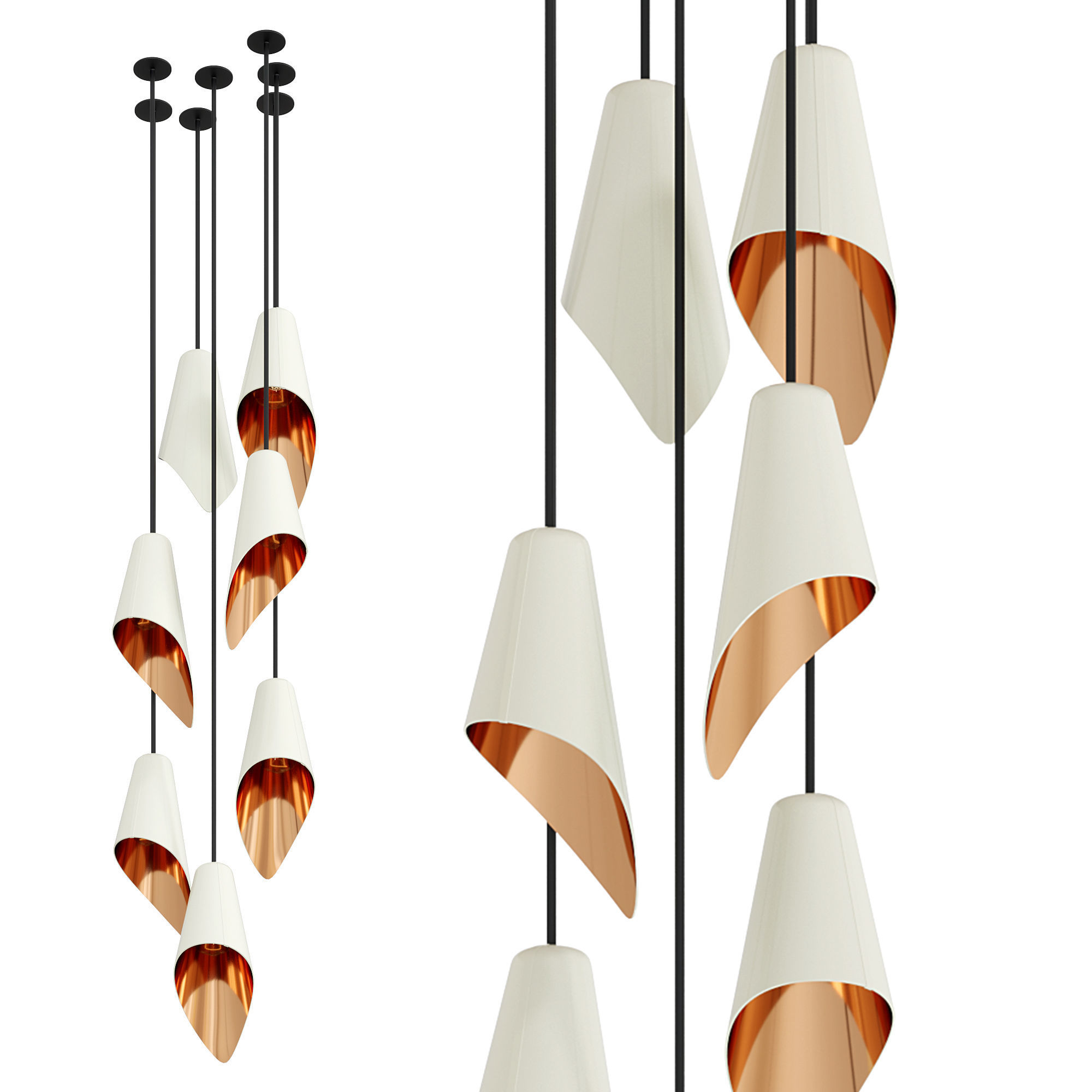 Arc 7 Pendant Chandelier by Luxdeco 3D model_1
