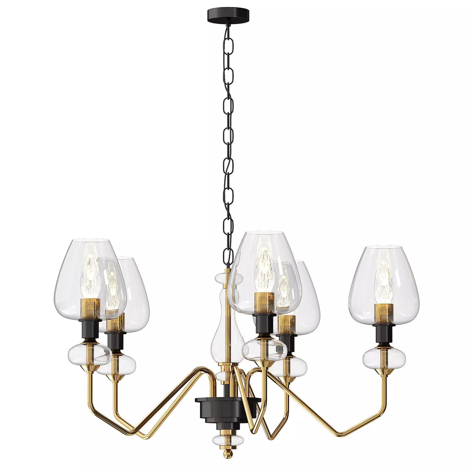Ivan Chandelier Aged Brass by HIGHGATE HOME 3D model_0