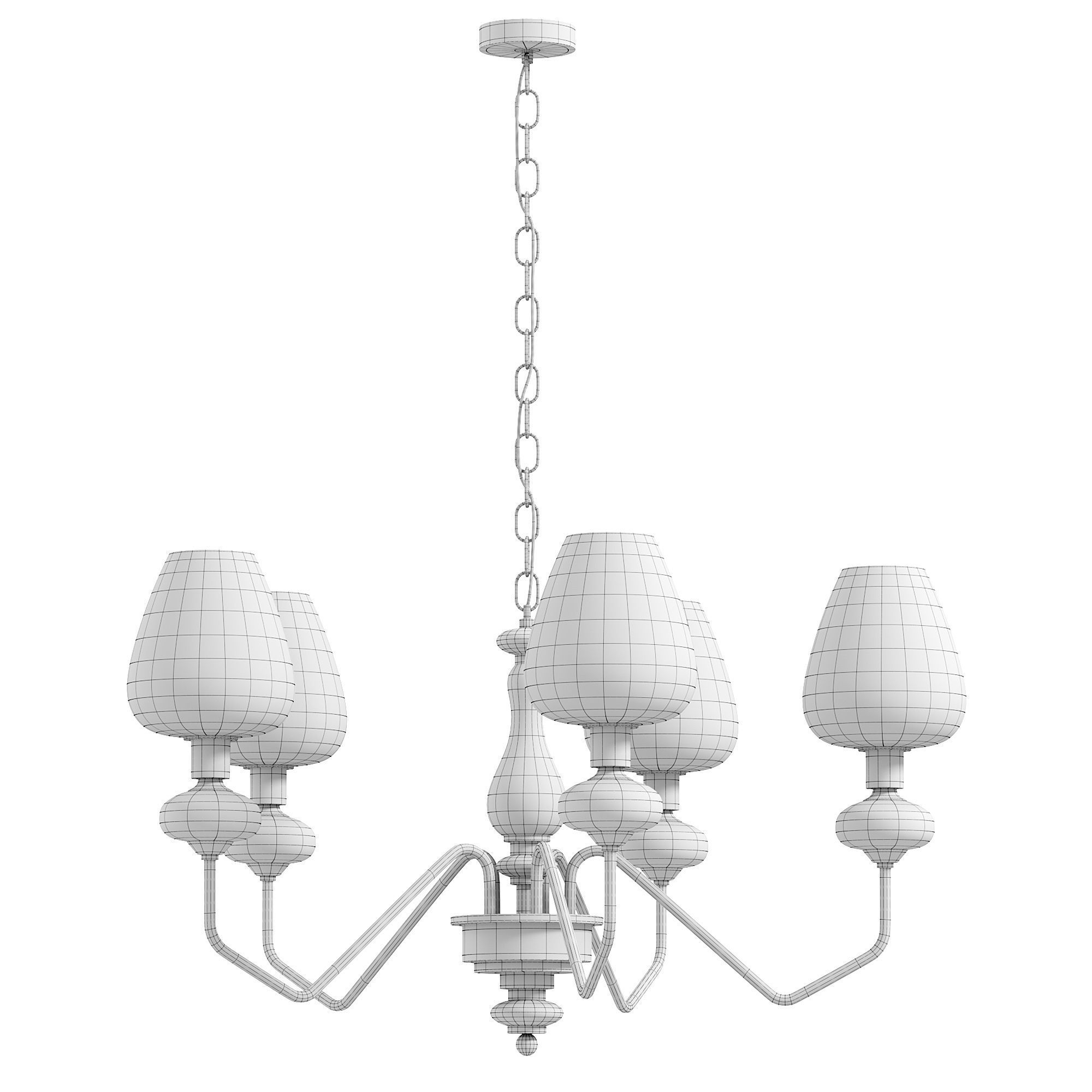 Ivan Chandelier Aged Brass by HIGHGATE HOME 3D model_2