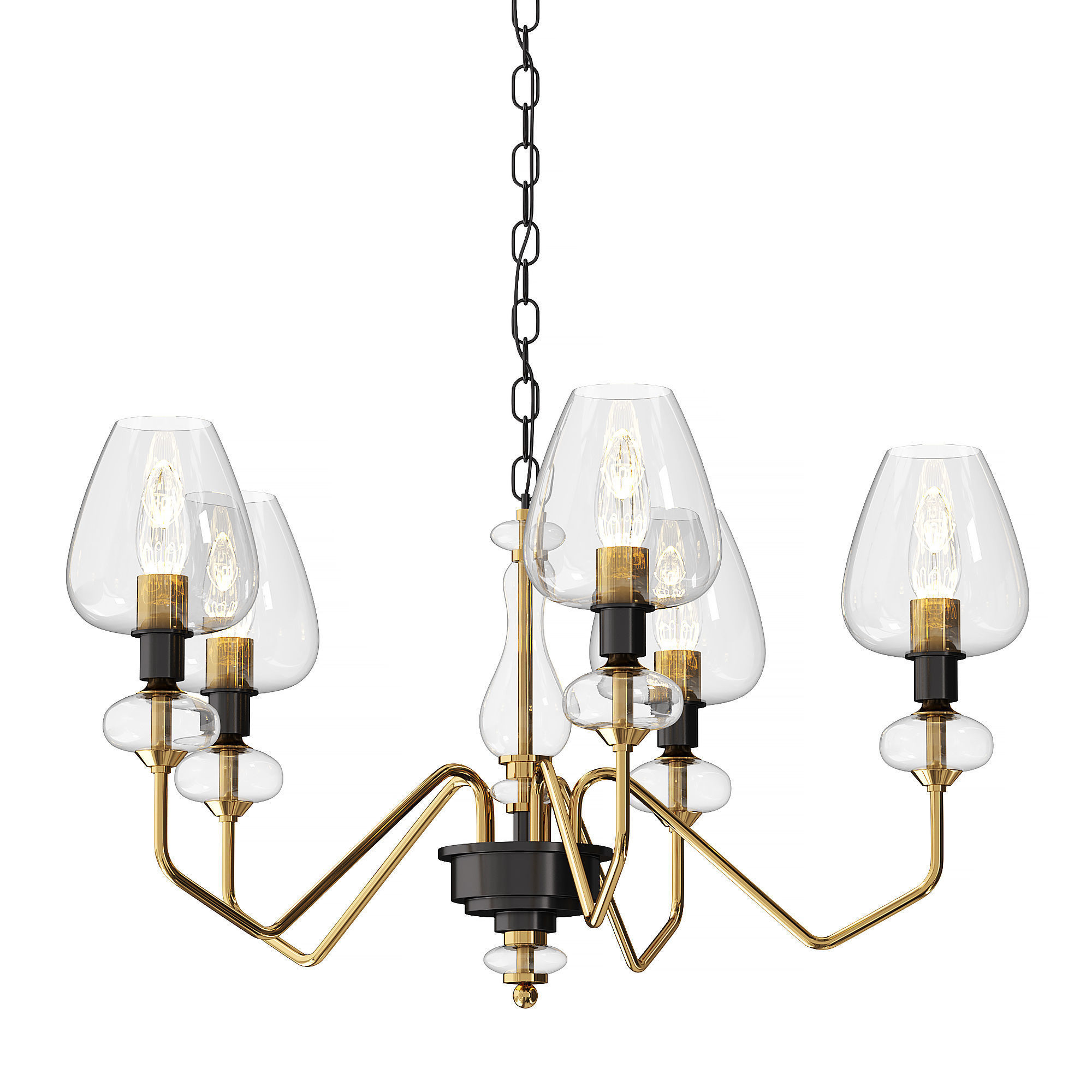 Ivan Chandelier Aged Brass by HIGHGATE HOME 3D model_1