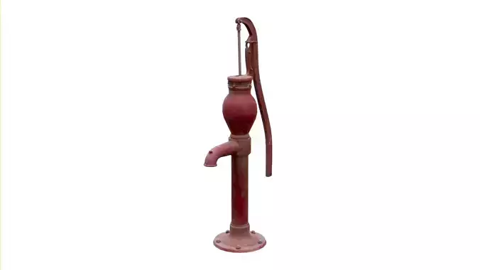 Old Rusty Water Pump Low-poly 3D model