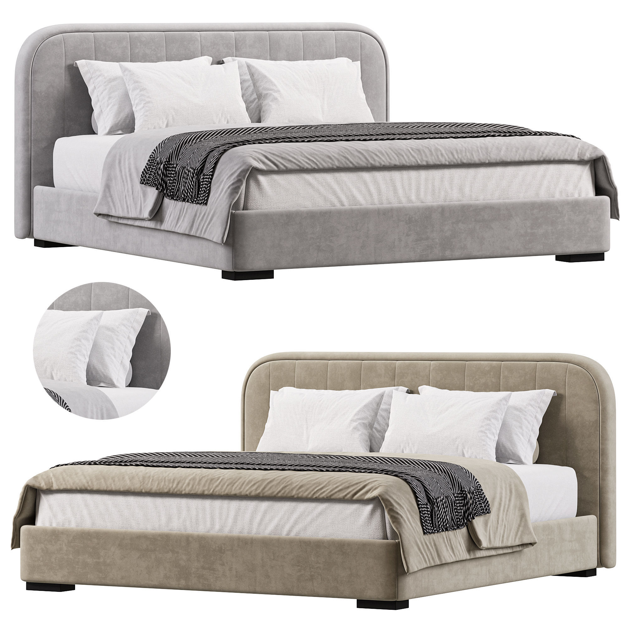 Bed K53 By Delevega Collection 3D model_1