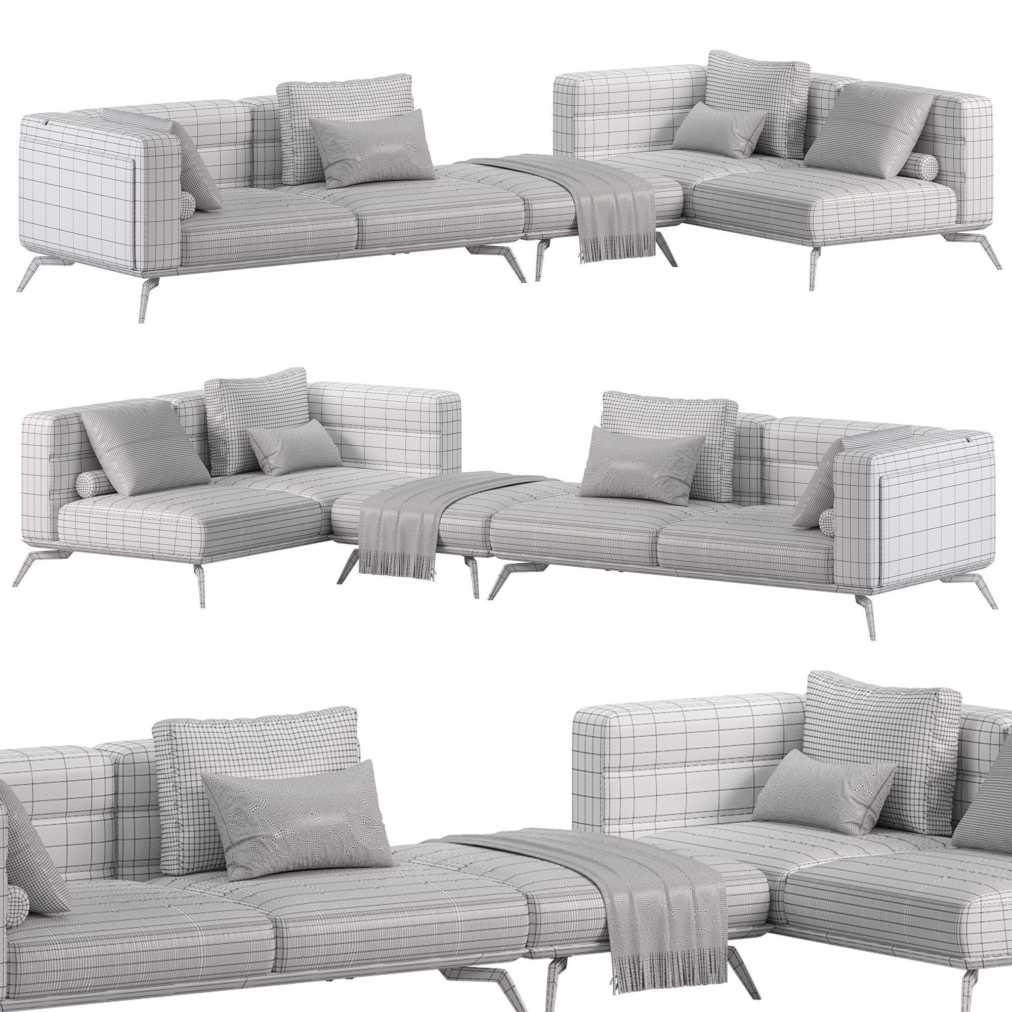 Corner couch F118 BY Delavega 3D model_2