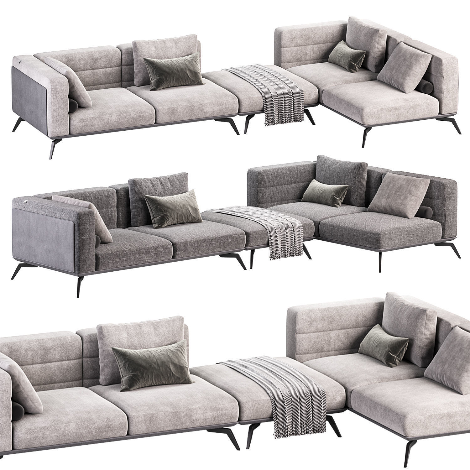 Corner couch F118 BY Delavega 3D model_1