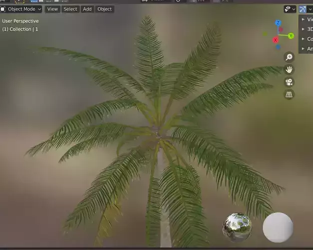 realistic palm tree  Low-poly 3D model