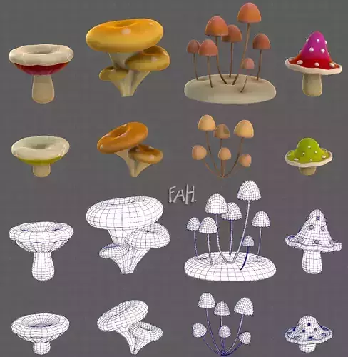 Trees Cartoon V44 Low-poly 3D model