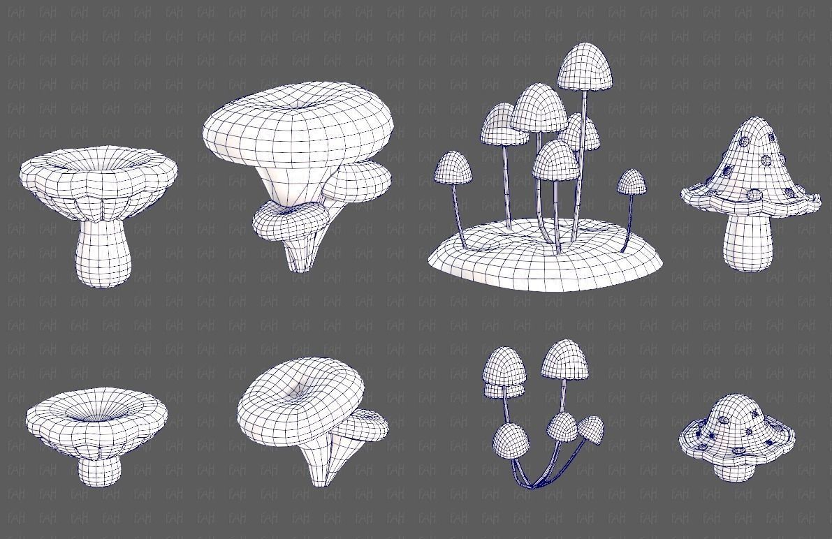 Trees Cartoon V44 Low-poly 3D model_26