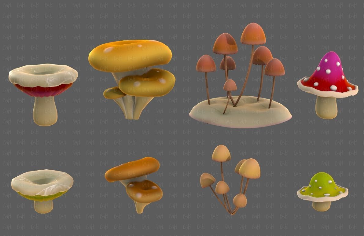 Trees Cartoon V44 Low-poly 3D model_24
