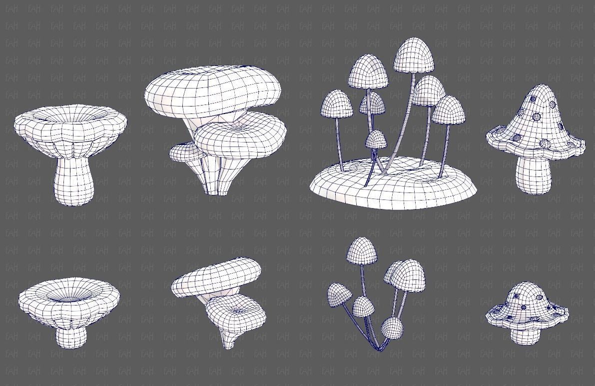 Trees Cartoon V44 Low-poly 3D model_32