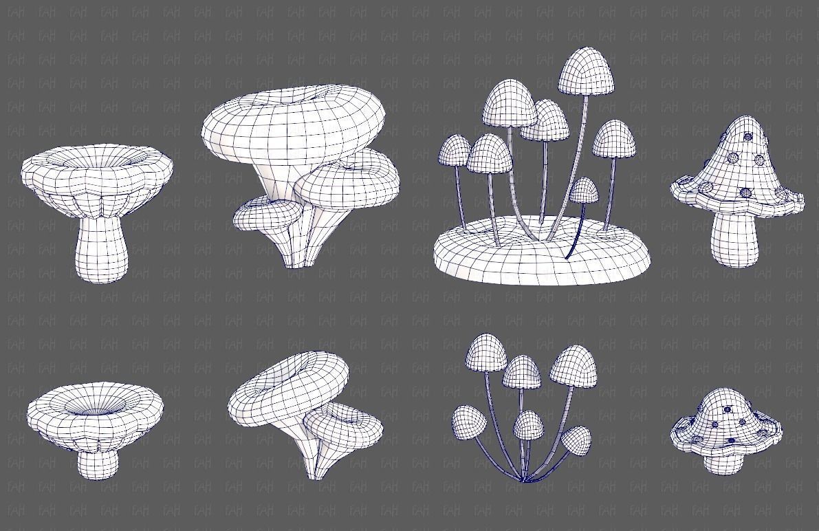 Trees Cartoon V44 Low-poly 3D model_25