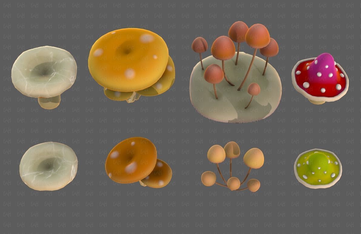 Trees Cartoon V44 Low-poly 3D model_35