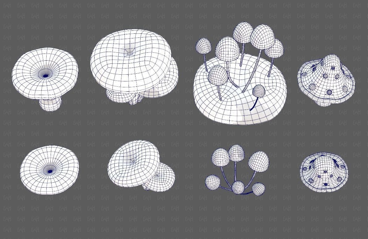 Trees Cartoon V44 Low-poly 3D model_34