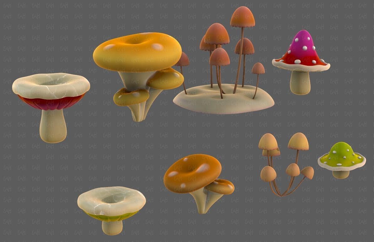 Trees Cartoon V44 Low-poly 3D model_41