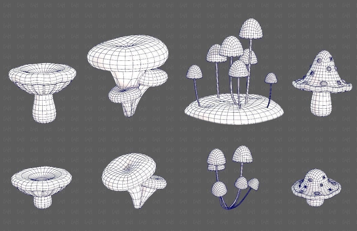 Trees Cartoon V44 Low-poly 3D model_10