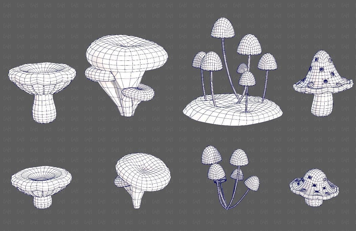 Trees Cartoon V44 Low-poly 3D model_28