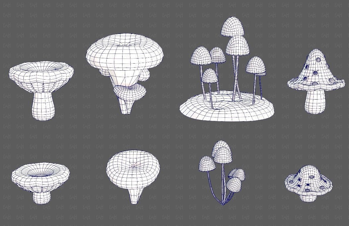 Trees Cartoon V44 Low-poly 3D model_27