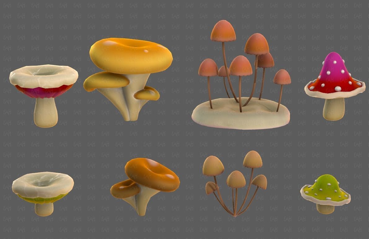 Trees Cartoon V44 Low-poly 3D model_21