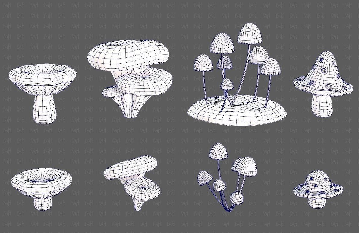 Trees Cartoon V44 Low-poly 3D model_15