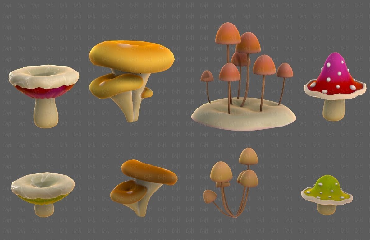 Trees Cartoon V44 Low-poly 3D model_22