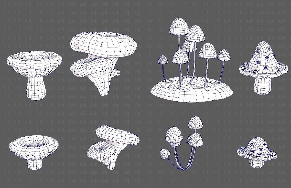 Trees Cartoon V44 Low-poly 3D model_30