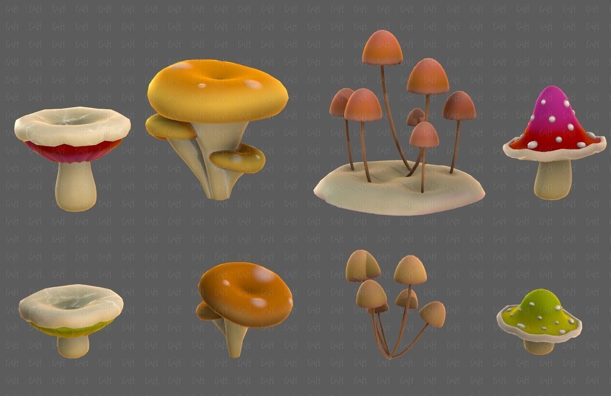 Trees Cartoon V44 Low-poly 3D model_20