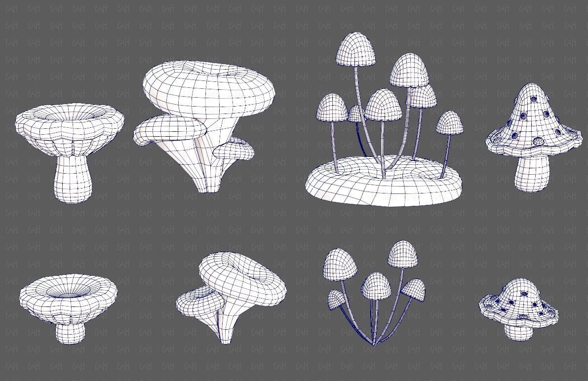 Trees Cartoon V44 Low-poly 3D model_29