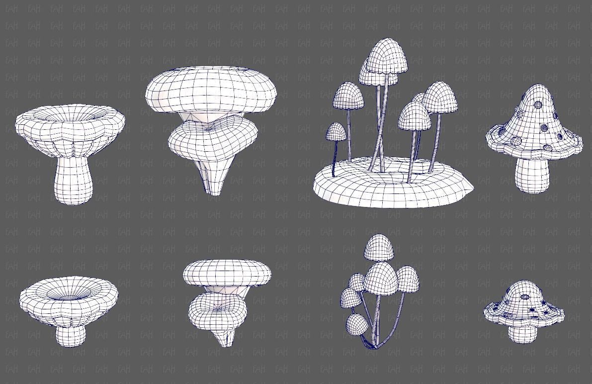 Trees Cartoon V44 Low-poly 3D model_31