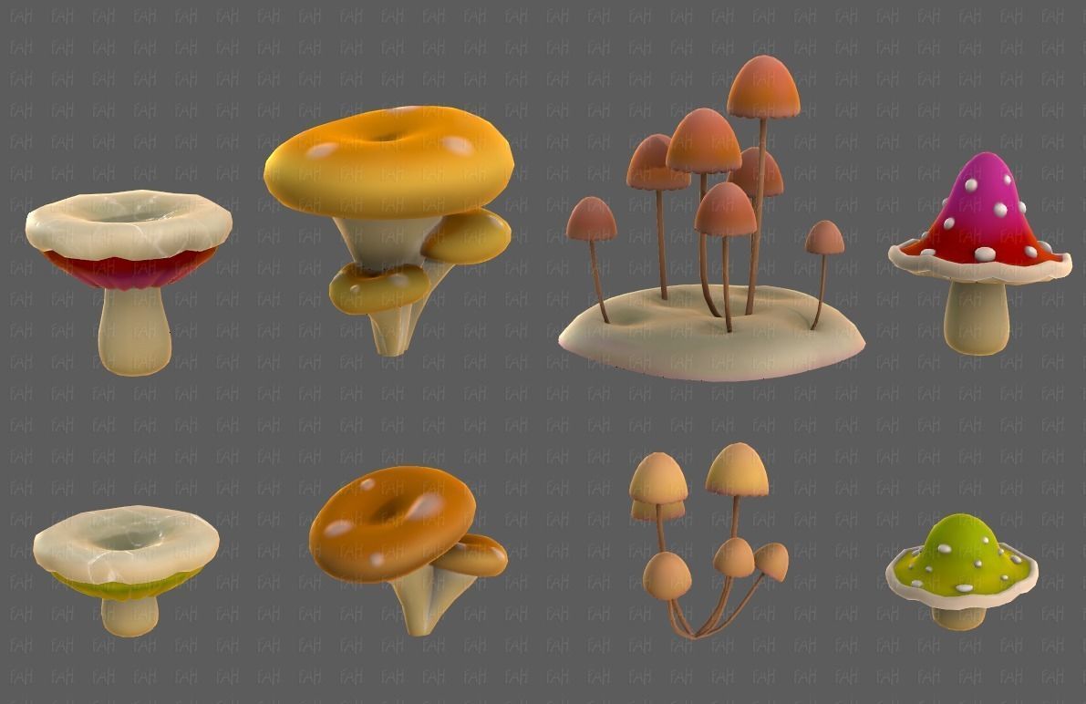 Trees Cartoon V44 Low-poly 3D model_18