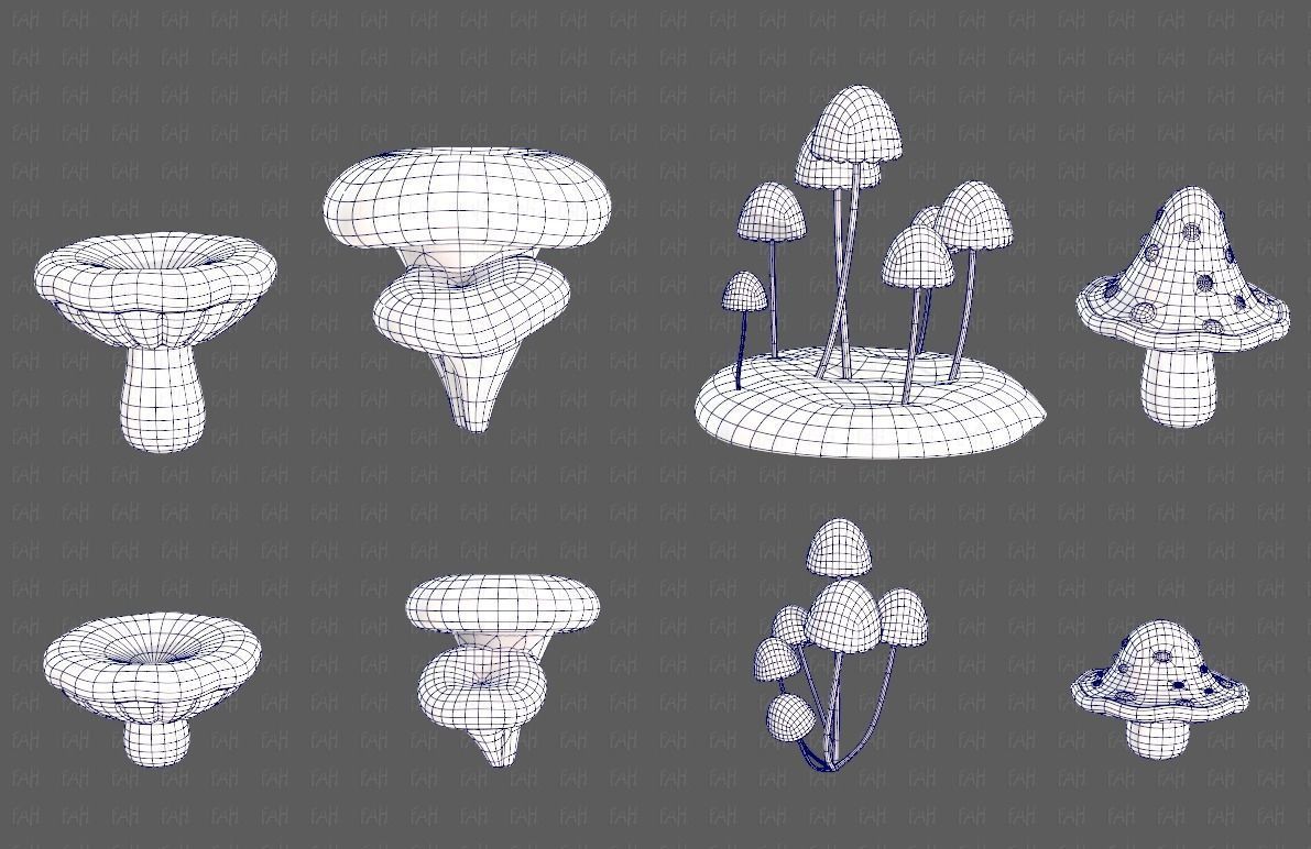 Trees Cartoon V44 Low-poly 3D model_16