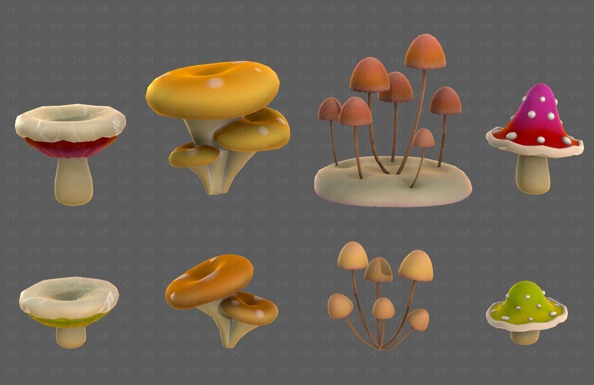 Trees Cartoon V44 Low-poly 3D model_17