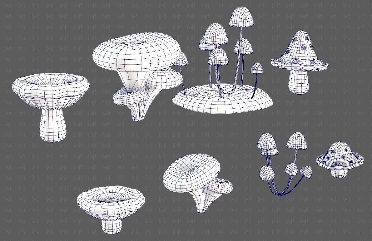 Trees Cartoon V44 Low-poly 3D model_42