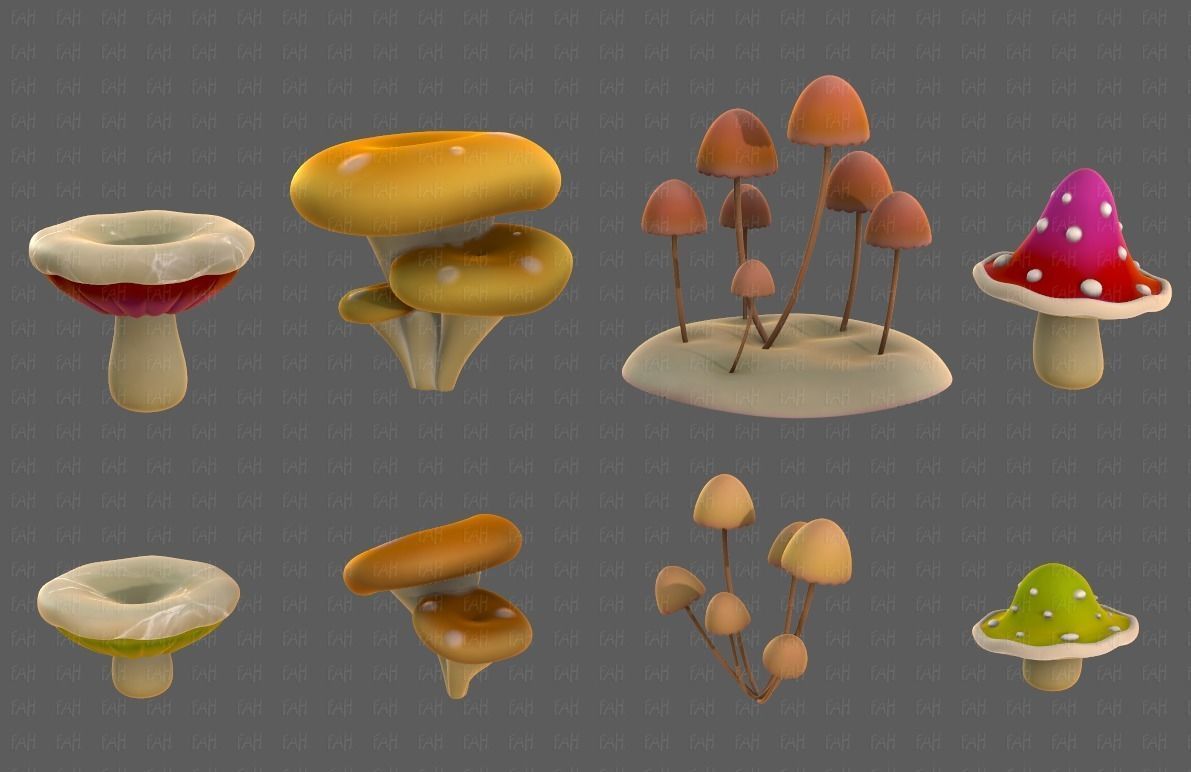 Trees Cartoon V44 Low-poly 3D model_8