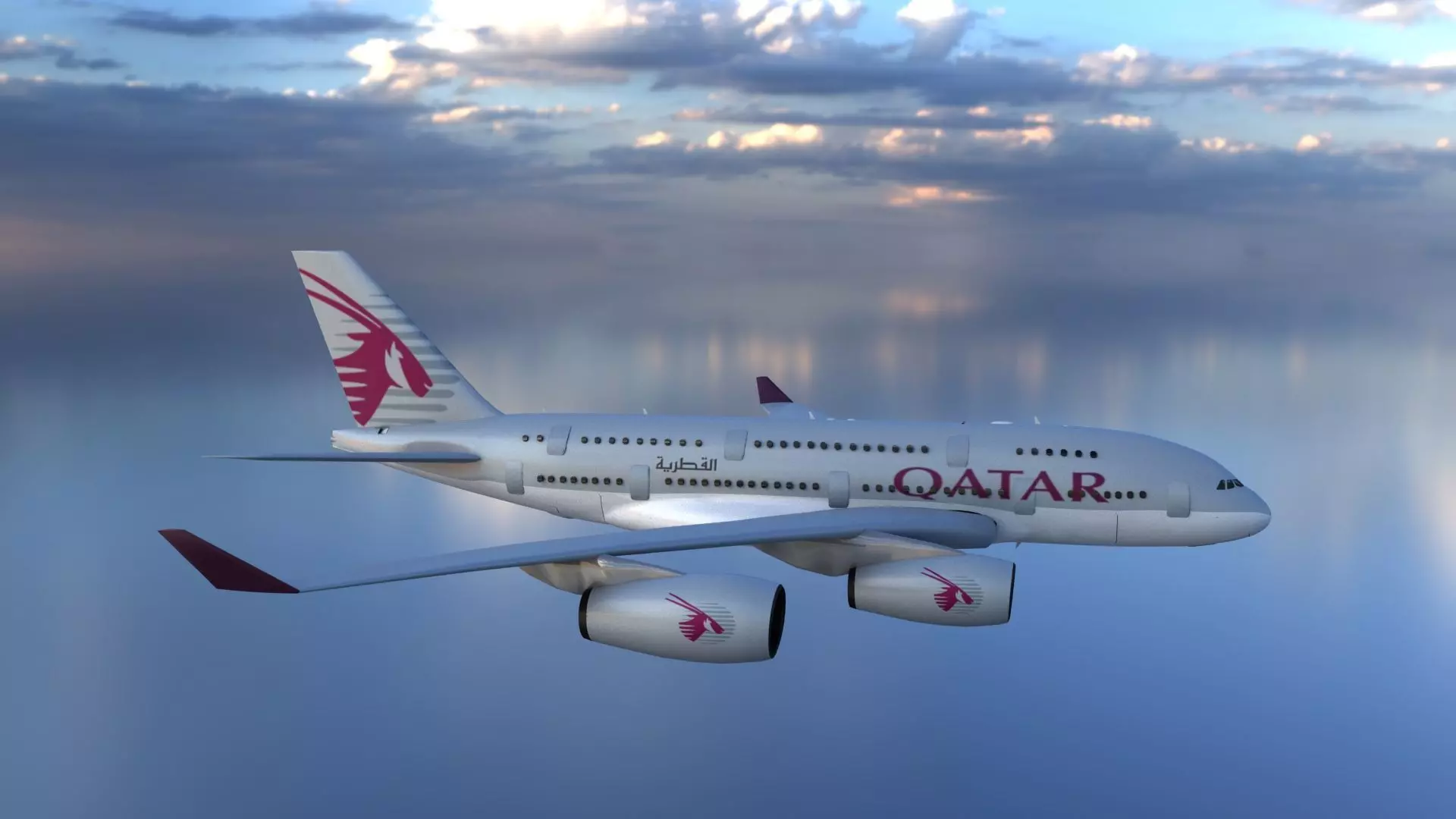 Airbus a380 Low-poly 3D model_0