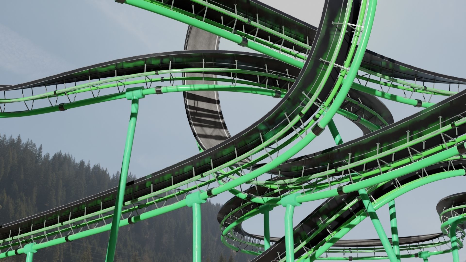 Acrobatic Track Low-poly 3D model_10