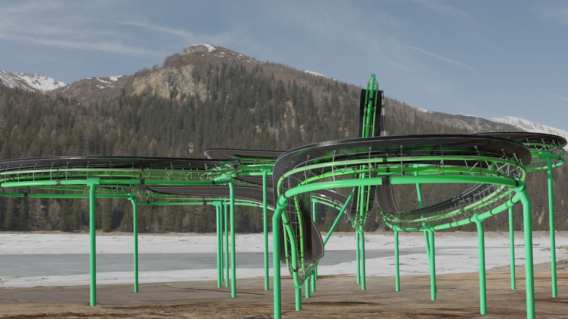 Acrobatic Track Low-poly 3D model_5