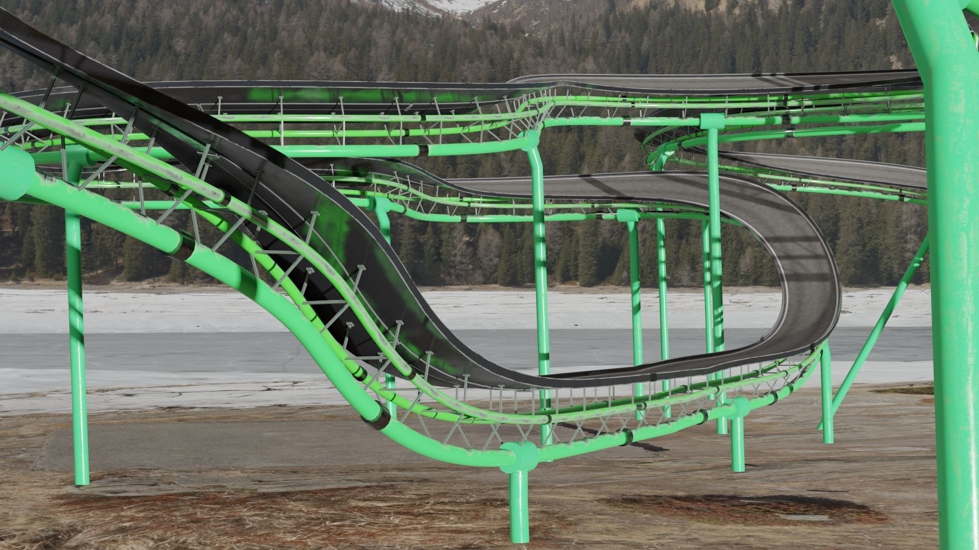 Acrobatic Track Low-poly 3D model_12