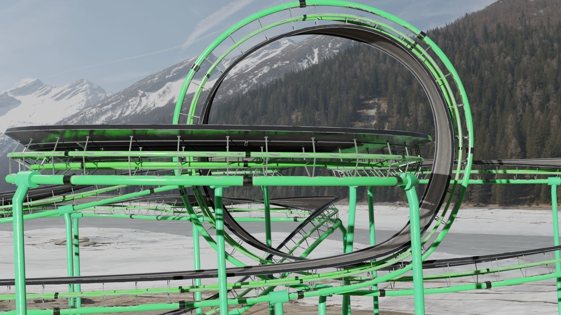 Acrobatic Track Low-poly 3D model_15