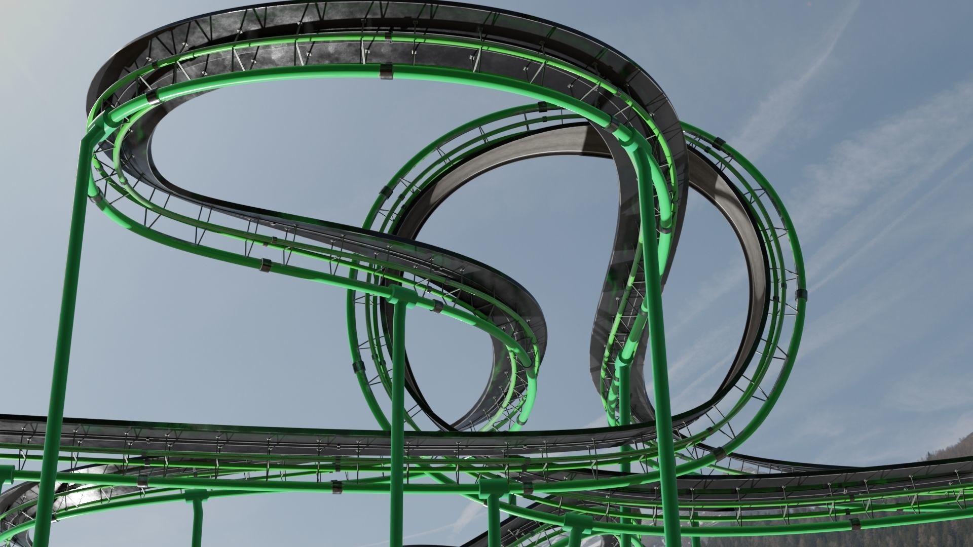 Acrobatic Track Low-poly 3D model_20