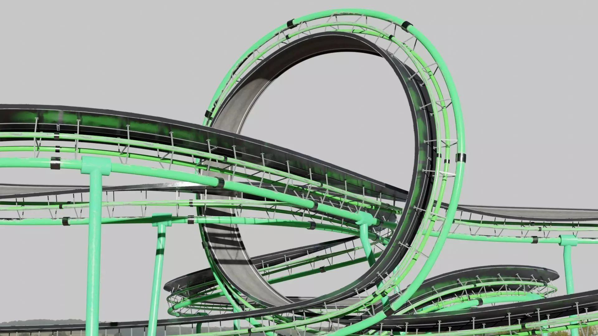 Acrobatic Track Low-poly 3D model_0