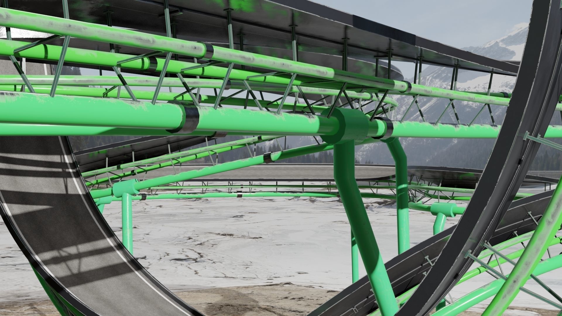 Acrobatic Track Low-poly 3D model_14