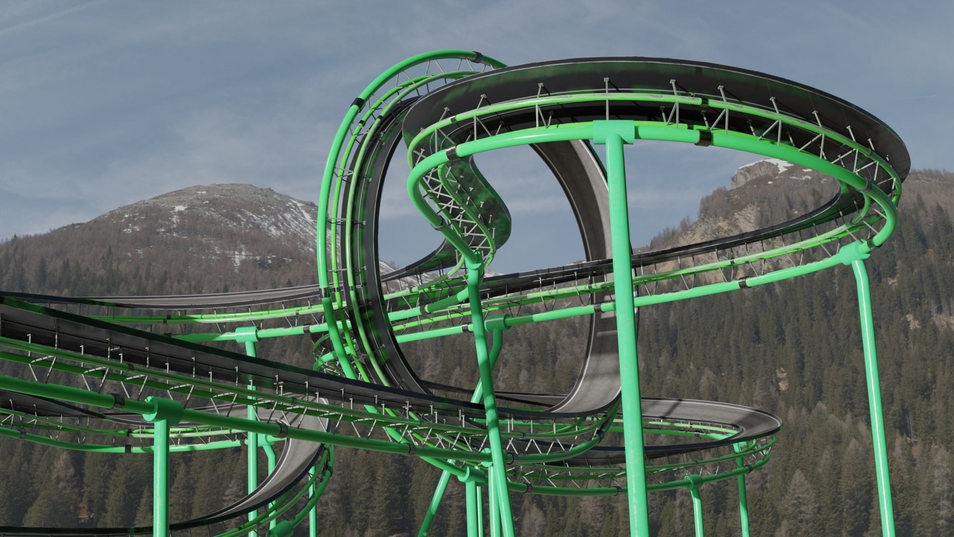 Acrobatic Track Low-poly 3D model_3