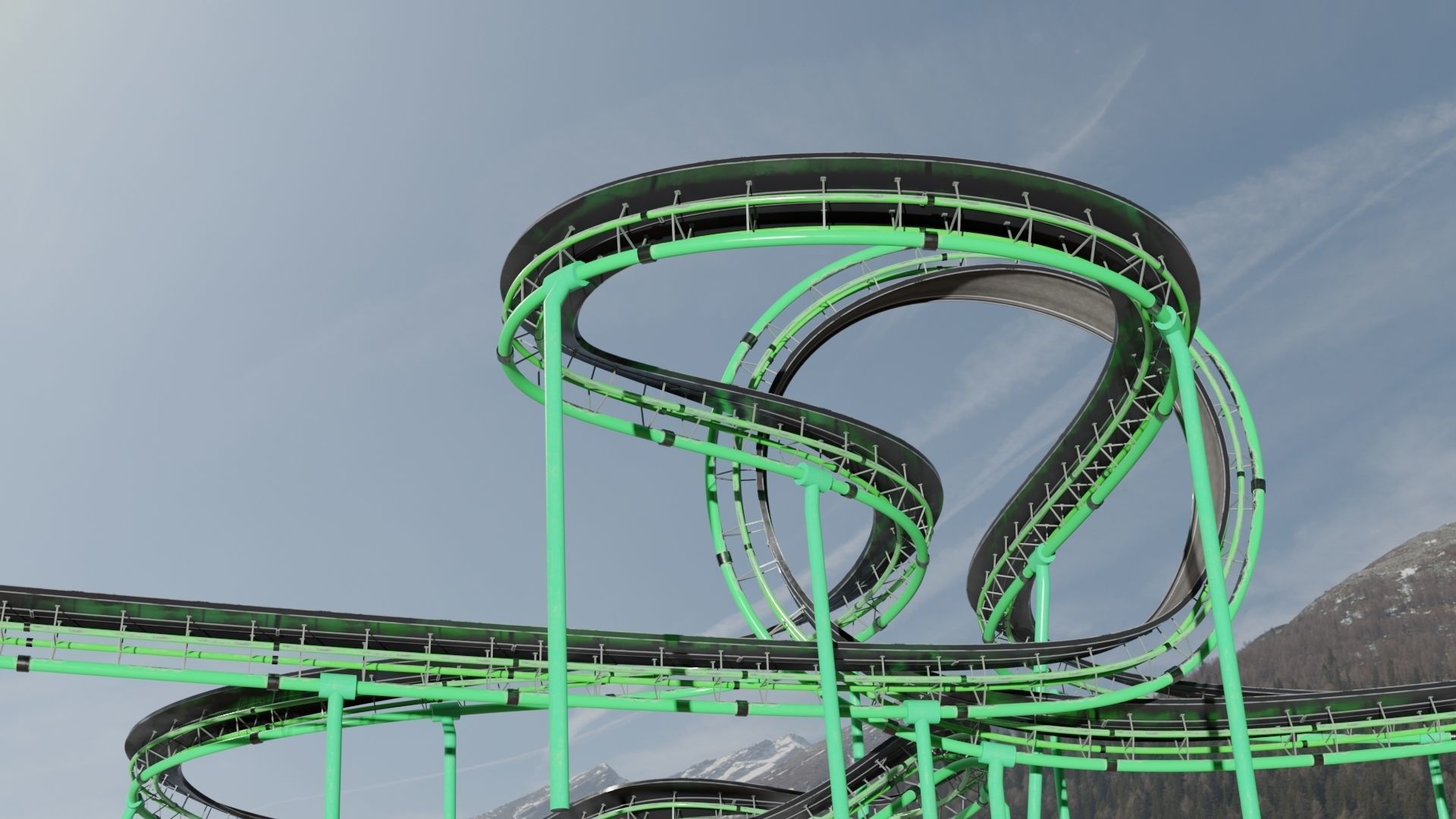 Acrobatic Track Low-poly 3D model_6